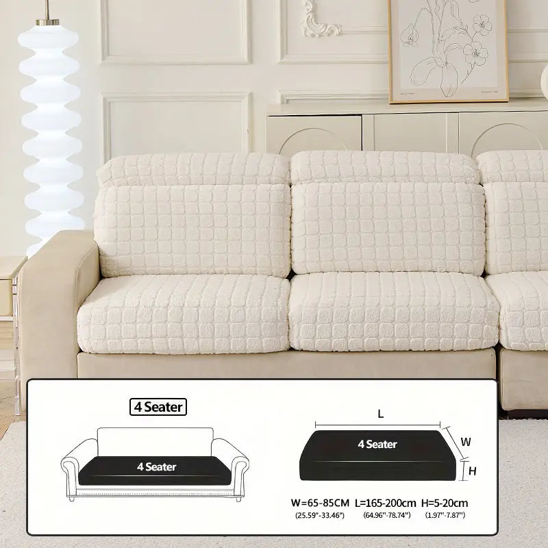 Elastic Couch Cover with Drawstring Design, Soft Removable Washable Sofa Pad, Dust-Proof Anti-Slip Split Sofa Set, Sofa Slipcover
