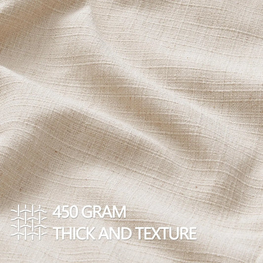2-Pack 26x26 Natural Linen Euro Sham Pillow Covers - Thick Textured Cushion Slipcovers with Hidden Smooth Zipper, Machine Washable, Luxurious Hotel-Style Look for Modern Farmhouse Bed Decor, Neutral Household Textile Accessories