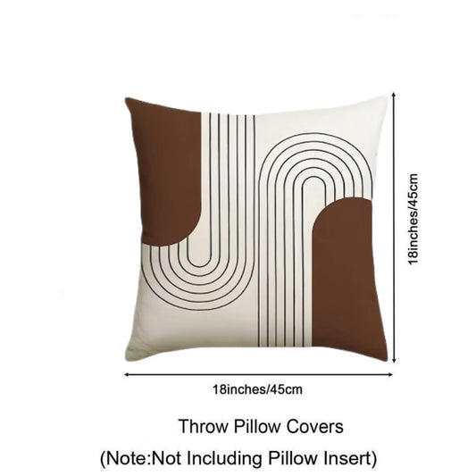 4-Piece Set, Bohemian geometric line single-sided printed pillow covers with zipper closure. Suitable for home use in bedrooms, living rooms, sofas, cars and chair backs. Also ideal for outdoor patio and camping cushion decor. (inserts not included)