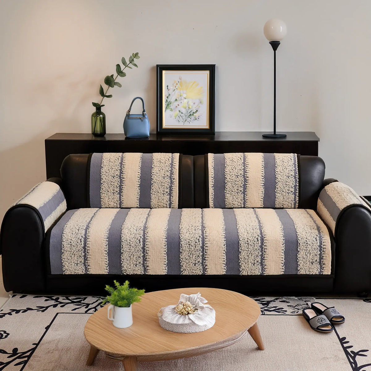 Raybee 1 count sofa cover 2-4 seat, Modern Anti-Slip Bench Cover, Machine Washable, Pet Friendly, Soft Comfortable Furniture Protector, Couch Towel Mat for Home, Living Room, Dormitory, Hotel