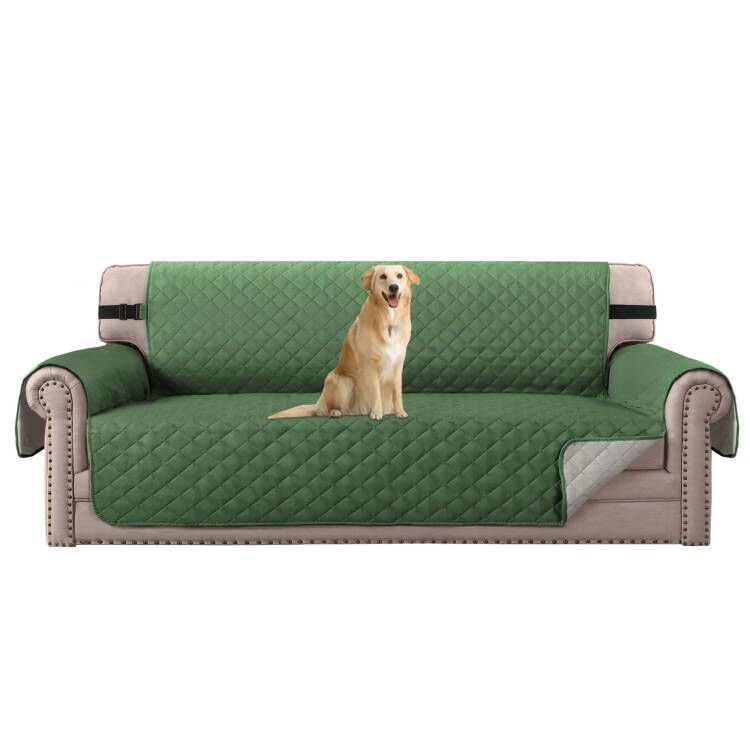 H.VERSAILTEX Reversible Couch Cover for 3 Cushion Cover Pet Friendly Sofa Cover for Dog Washable Furniture Protector Water Resistant Slipcover with Non Slip Elastic Strap(Sofa, Ivory/Beige)