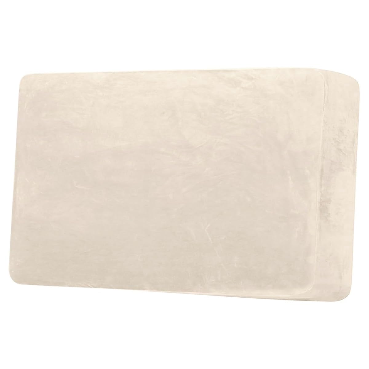 H.VERSAILTEX Velvet Stretch Couch Cushion Cover Plush Cushion Slipcover for Chair Loveseat Sofa Cushion Furniture Protector Seat Cushion Sofa Cover (2 Piece Large Sofa Cushion Covers, Ivory)