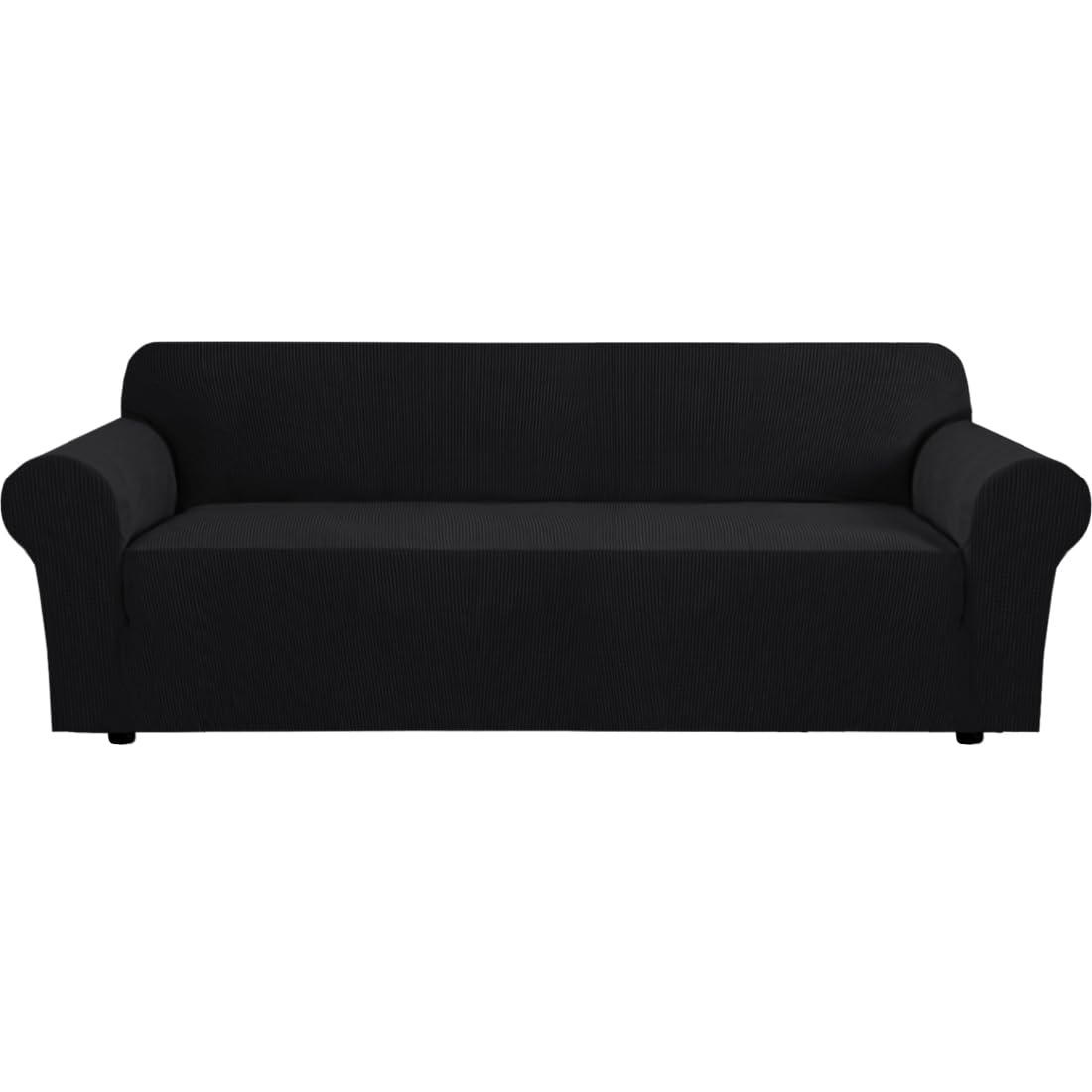 H.VERSAILTEX Stretch Sofa Covers for 3 Cushion Couch Covers Sofa Slipcovers for Living Room Feature Thick Checked Jacquard Fabric with Elastic Bottom, Sofa Large - Natural