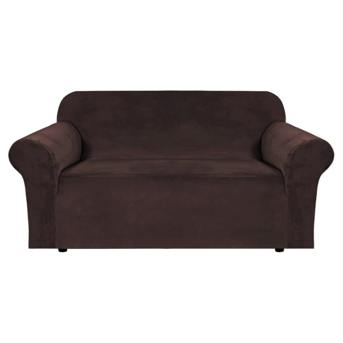 H.VERSAILTEX 1 Peice Stretch Velvet Sofa Covers for 3 Cushion Couch Covers Sofa Slipcovers Furniture Protector Soft, Crafted from Thick Comfy Rich Velour (Sofa 72"-90", Oatmeal)