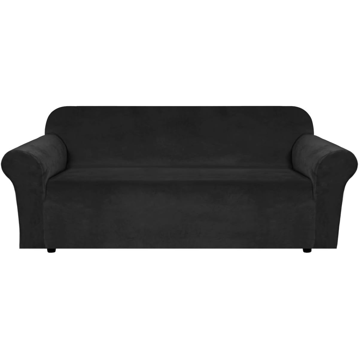 H.VERSAILTEX 1 Peice Stretch Velvet Sofa Covers for 3 Cushion Couch Covers Sofa Slipcovers Furniture Protector Soft, Crafted from Thick Comfy Rich Velour (Sofa 72"-90", Oatmeal)