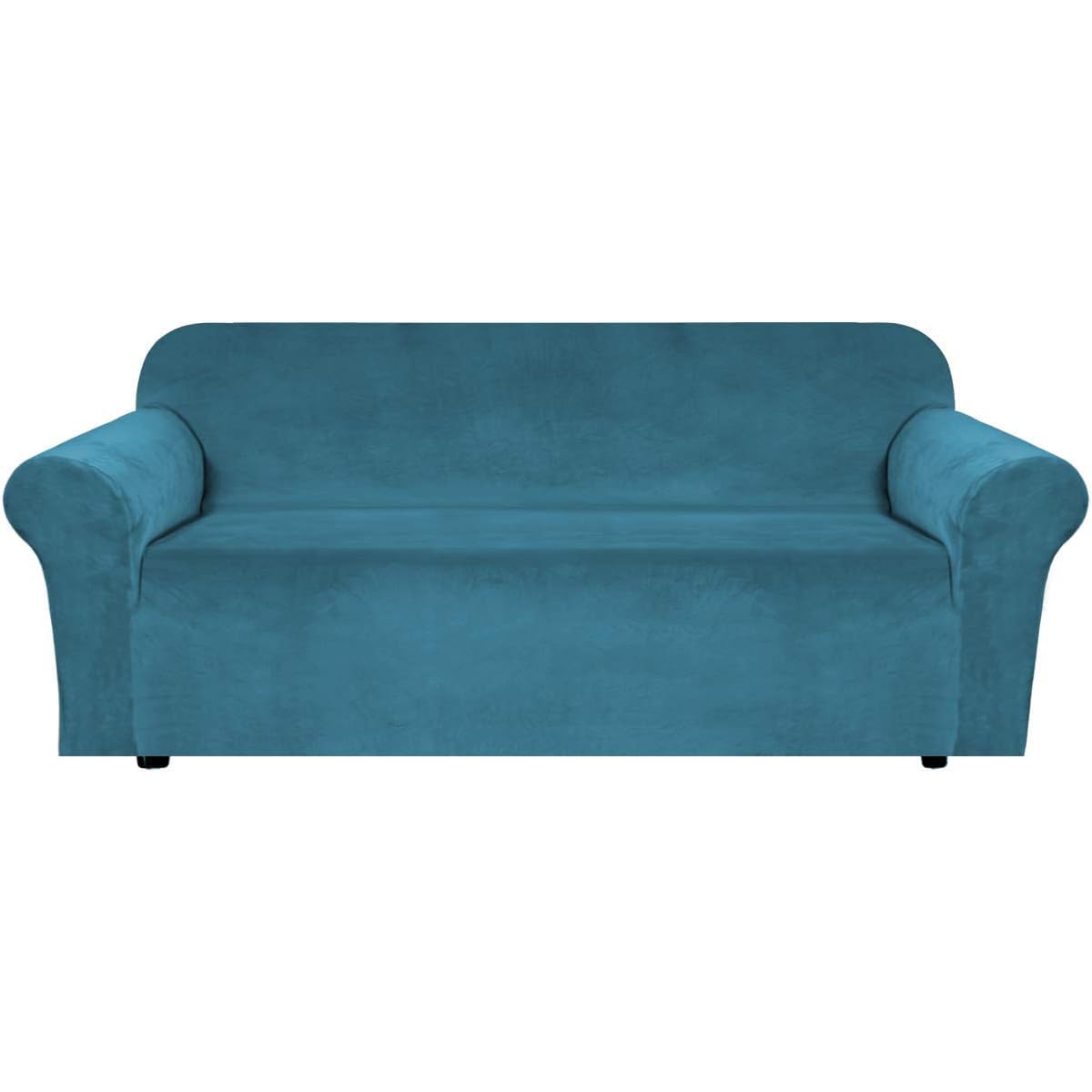 H.VERSAILTEX 1 Peice Stretch Velvet Sofa Covers for 3 Cushion Couch Covers Sofa Slipcovers Furniture Protector Soft, Crafted from Thick Comfy Rich Velour (Sofa 72"-90", Oatmeal)