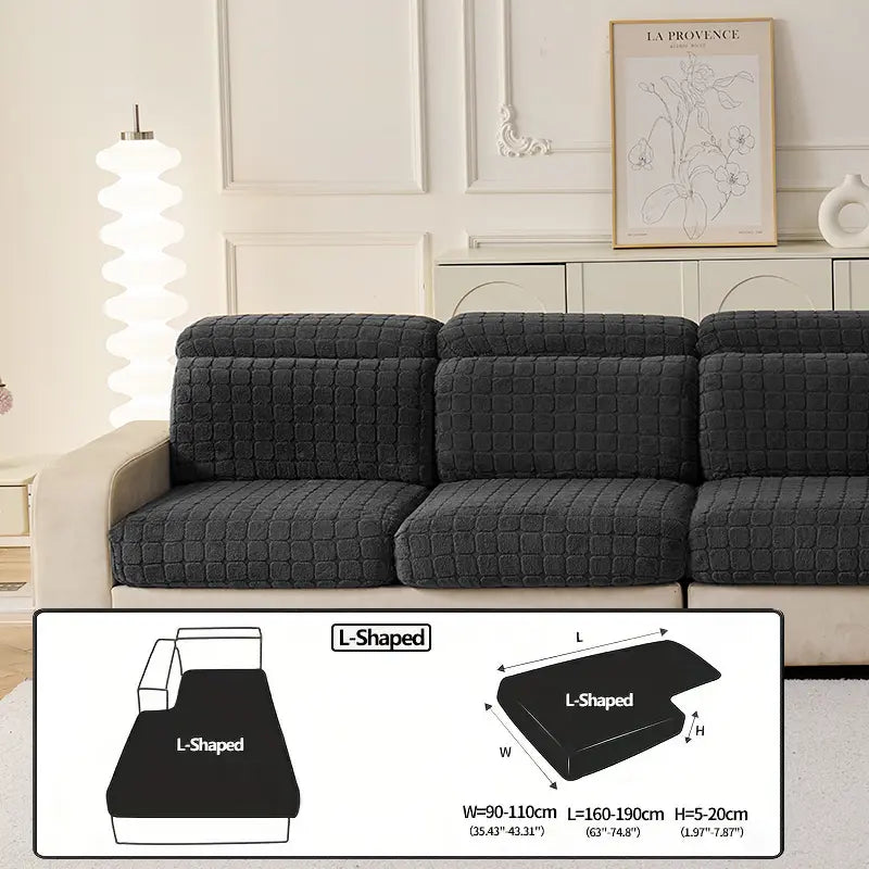 Elastic Couch Cover with Drawstring Design, Soft Removable Washable Sofa Pad, Dust-Proof Anti-Slip Split Sofa Set, Sofa Slipcover