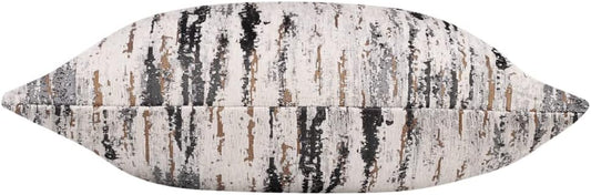 Yeiotsy Pack of 2 Nordic Style Decorative Throw Pillow Covers for Sofa Bed Card Chair Geometric Cushion Cases Jacquard Chenille (Grey Stripes, 18 X 18 Inches)