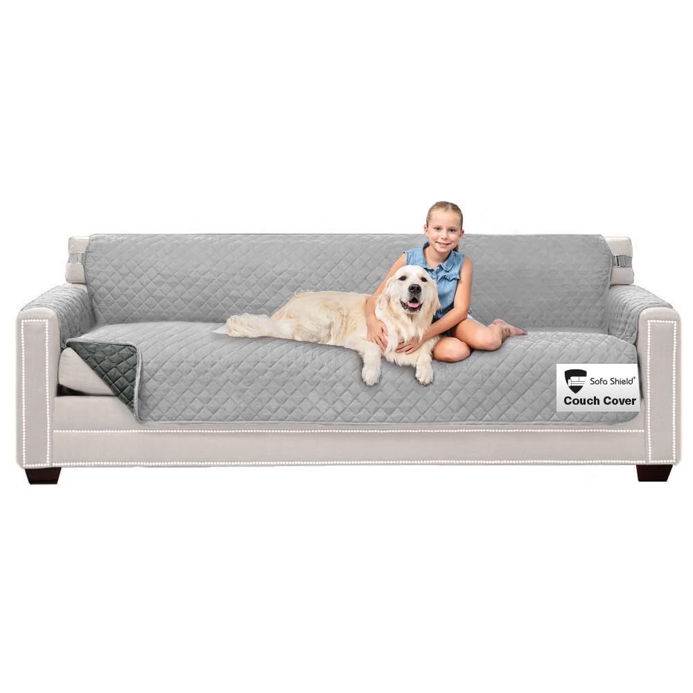 Sofa Shield® Couch Sofa Slip Cover for Dogs with Strap, Navy Sand