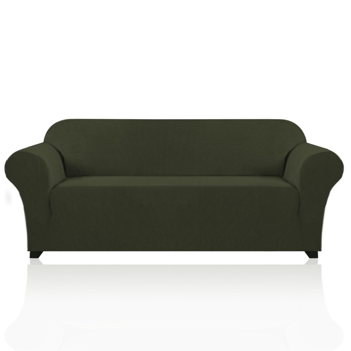 PrinceDeco Stretch Loveseat Sofa Cover Slipcover Couch Cover for 2 Cushion Sofa Washable Sofa Cover for Pets Friendly Furniture Protector Covers with Non Slip Bottom(Loveseat, Brown)