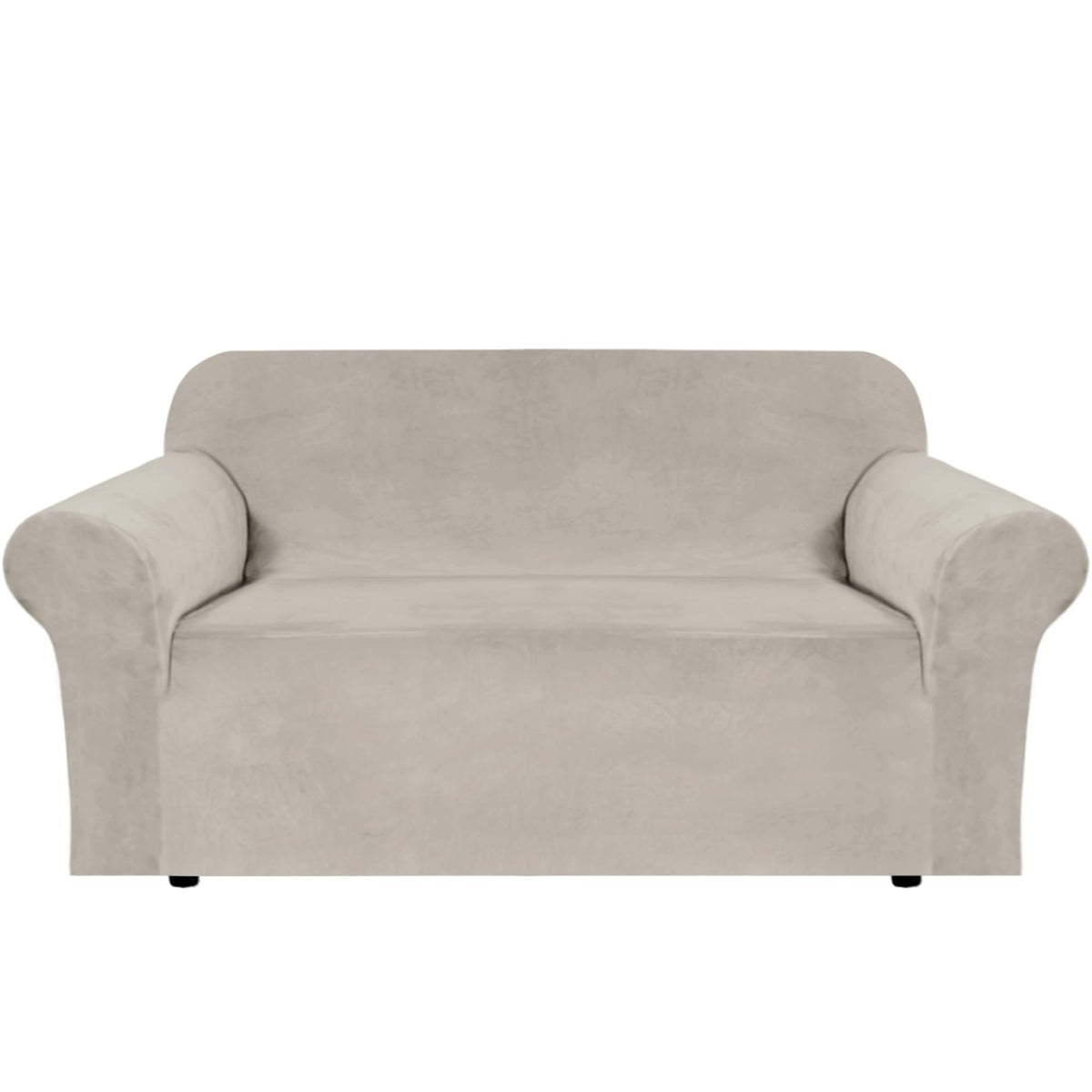 H.VERSAILTEX 1 Peice Stretch Velvet Sofa Covers for 3 Cushion Couch Covers Sofa Slipcovers Furniture Protector Soft, Crafted from Thick Comfy Rich Velour (Sofa 72"-90", Oatmeal)