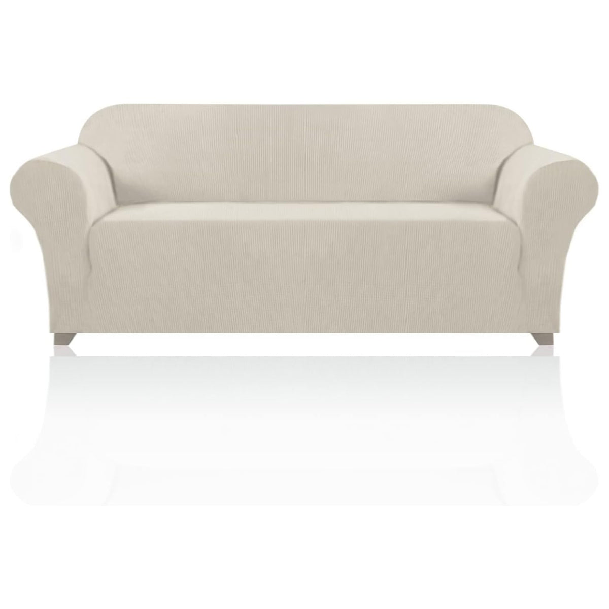 PrinceDeco Stretch Loveseat Sofa Cover Slipcover Couch Cover for 2 Cushion Sofa Washable Sofa Cover for Pets Friendly Furniture Protector Covers with Non Slip Bottom(Loveseat, Brown)
