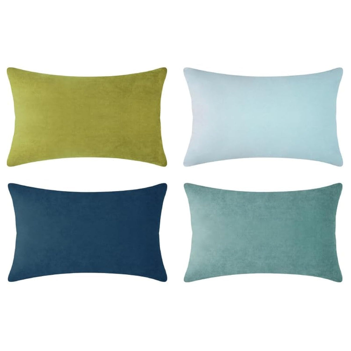 MONDAY MOOSE Decorative Throw Pillow Covers Cushion Cases, Set of 4 Soft Velvet Modern Designs, Mix and Match for Home Decor, Pillow Inserts Not Included (18x18 inch, Orange/Teal)