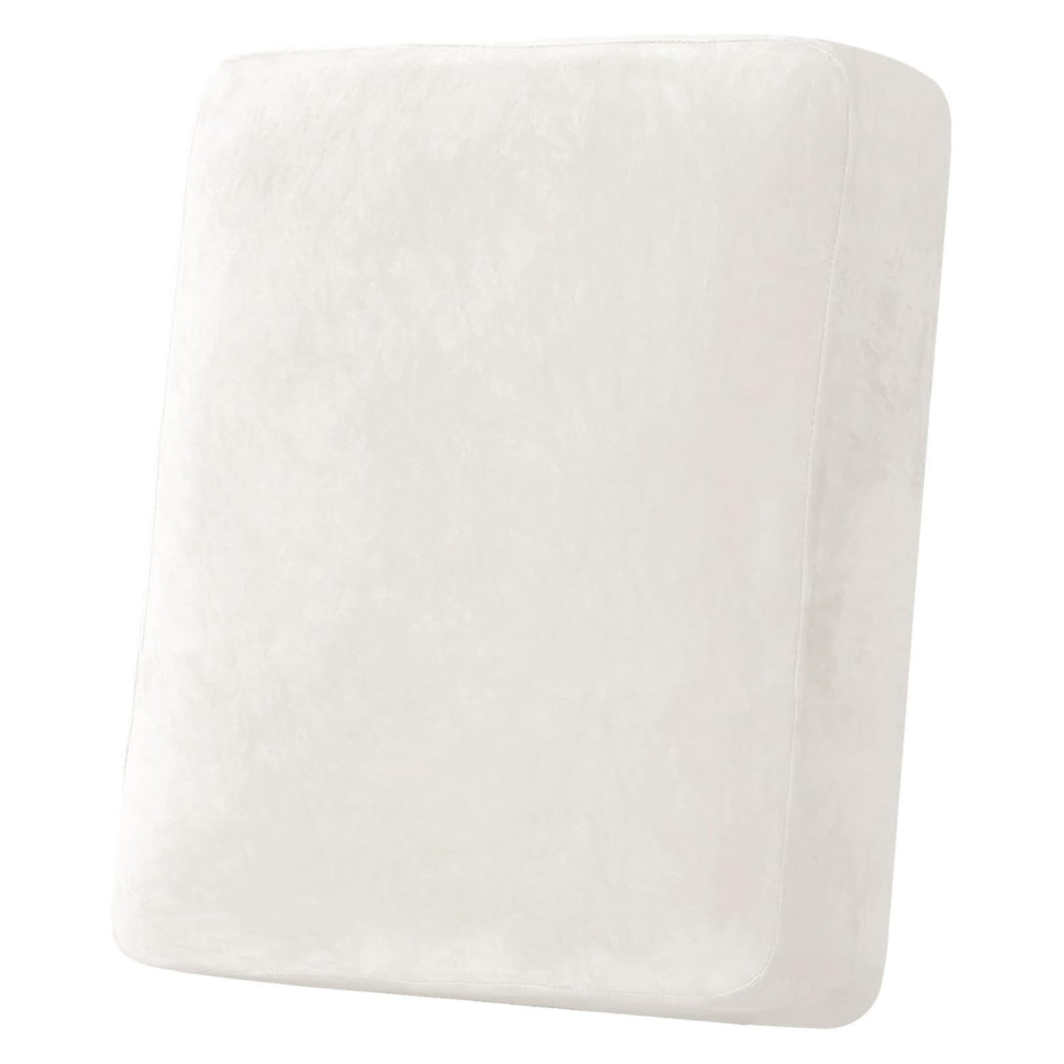 H.VERSAILTEX Velvet Stretch Couch Cushion Cover Plush Cushion Slipcover for Chair Loveseat Sofa Cushion Furniture Protector Seat Cushion Sofa Cover (2 Piece Large Sofa Cushion Covers, Ivory)