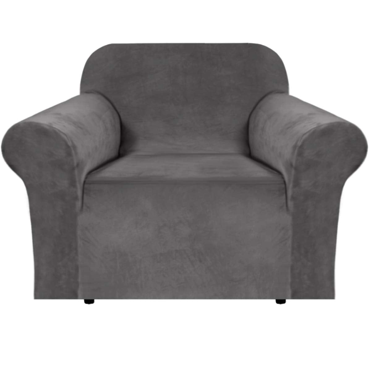 H.VERSAILTEX 1 Peice Stretch Velvet Sofa Covers for 3 Cushion Couch Covers Sofa Slipcovers Furniture Protector Soft, Crafted from Thick Comfy Rich Velour (Sofa 72"-90", Oatmeal)