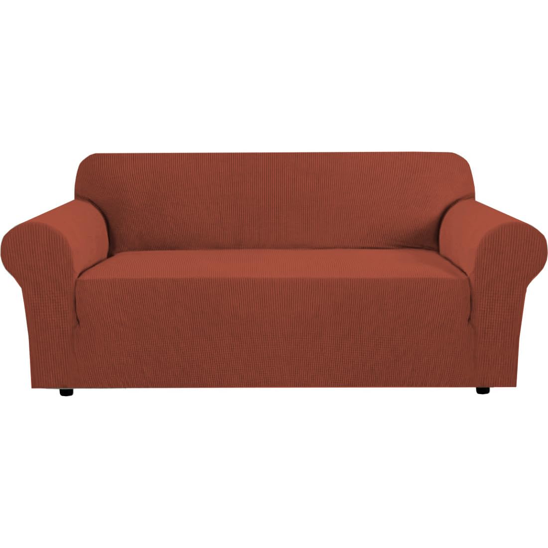 H.VERSAILTEX Stretch Sofa Covers for 3 Cushion Couch Covers Sofa Slipcovers for Living Room Feature Thick Checked Jacquard Fabric with Elastic Bottom, Sofa Large - Natural