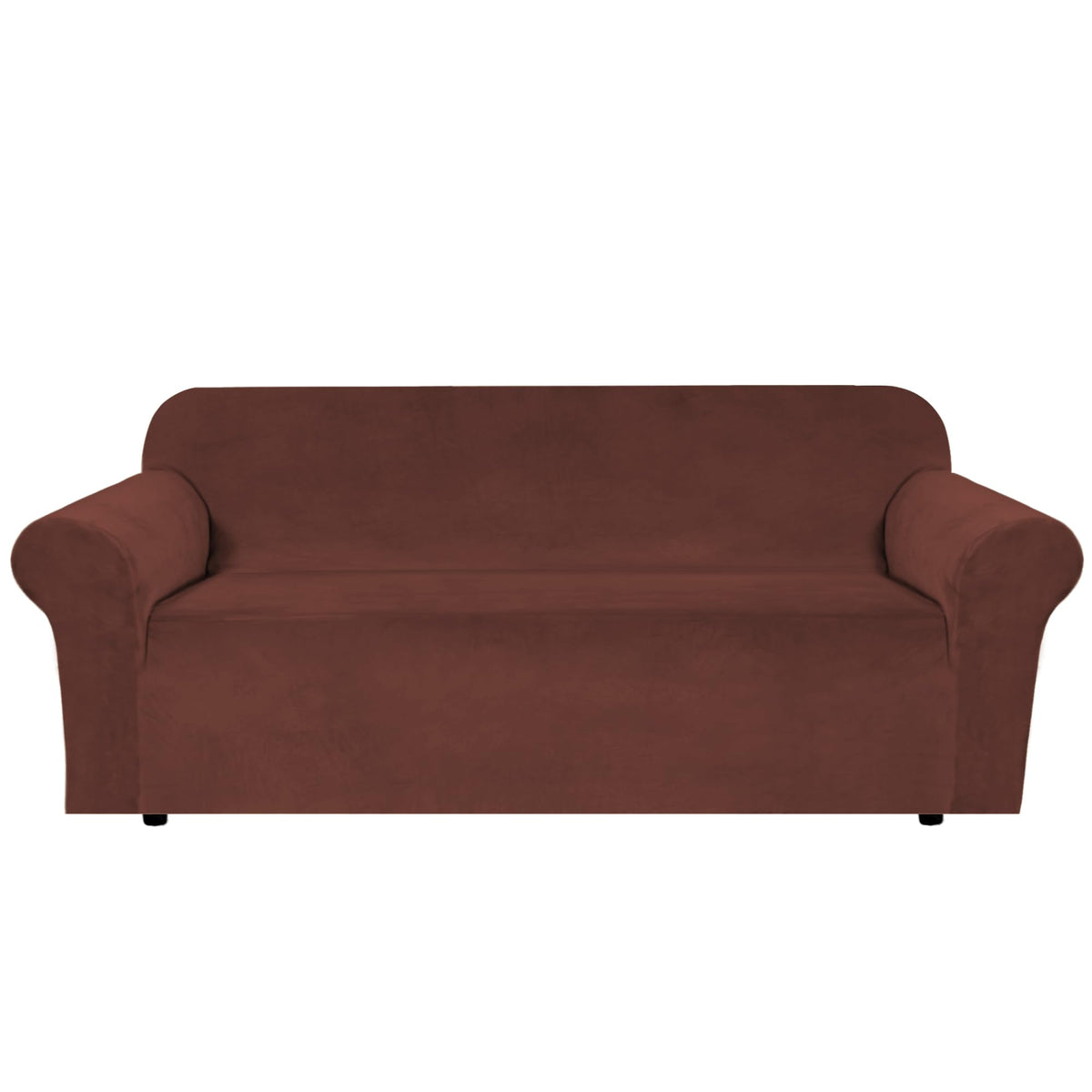 H.VERSAILTEX 1 Peice Stretch Velvet Sofa Covers for 3 Cushion Couch Covers Sofa Slipcovers Furniture Protector Soft, Crafted from Thick Comfy Rich Velour (Sofa 72"-90", Oatmeal)