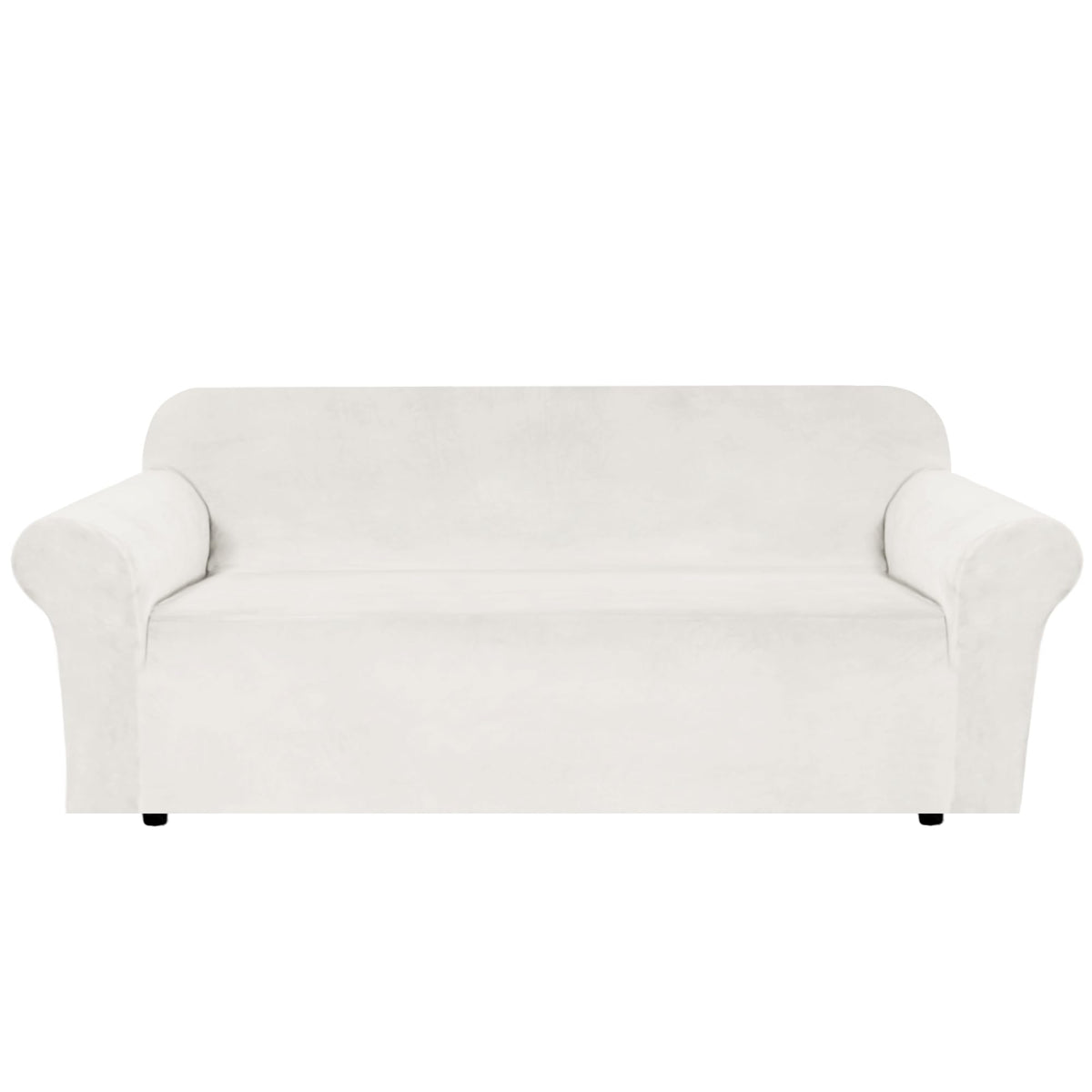 H.VERSAILTEX 1 Peice Stretch Velvet Sofa Covers for 3 Cushion Couch Covers Sofa Slipcovers Furniture Protector Soft, Crafted from Thick Comfy Rich Velour (Sofa 72"-90", Oatmeal)