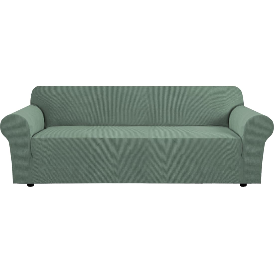 H.VERSAILTEX Stretch Sofa Covers for 3 Cushion Couch Covers Sofa Slipcovers for Living Room Feature Thick Checked Jacquard Fabric with Elastic Bottom, Sofa Large - Natural