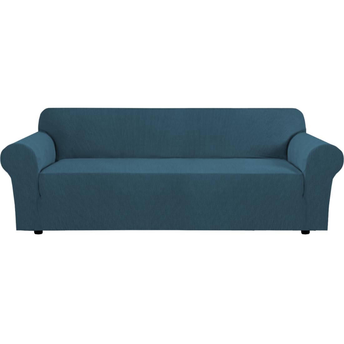H.VERSAILTEX Stretch Sofa Covers for 3 Cushion Couch Covers Sofa Slipcovers for Living Room Feature Thick Checked Jacquard Fabric with Elastic Bottom, Sofa Large - Natural