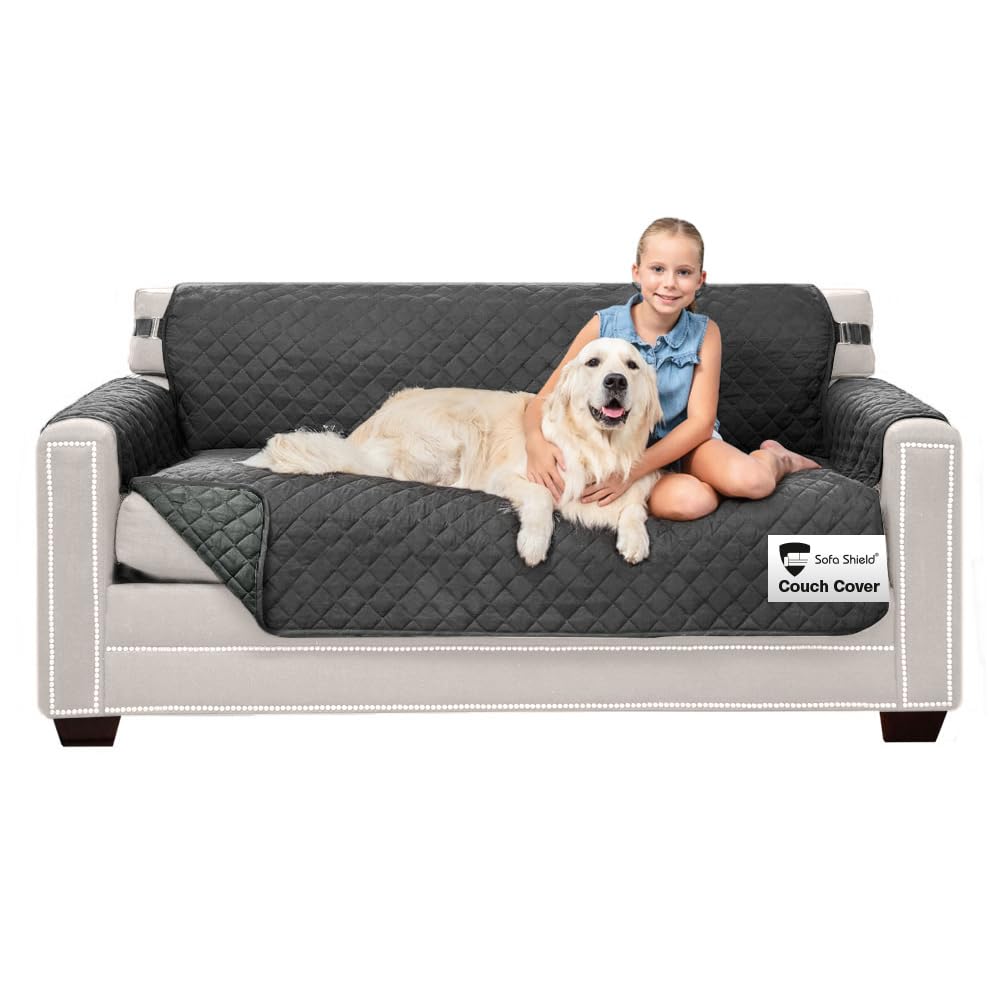 Sofa Shield® Couch Sofa Slip Cover for Dogs with Strap, Navy Sand