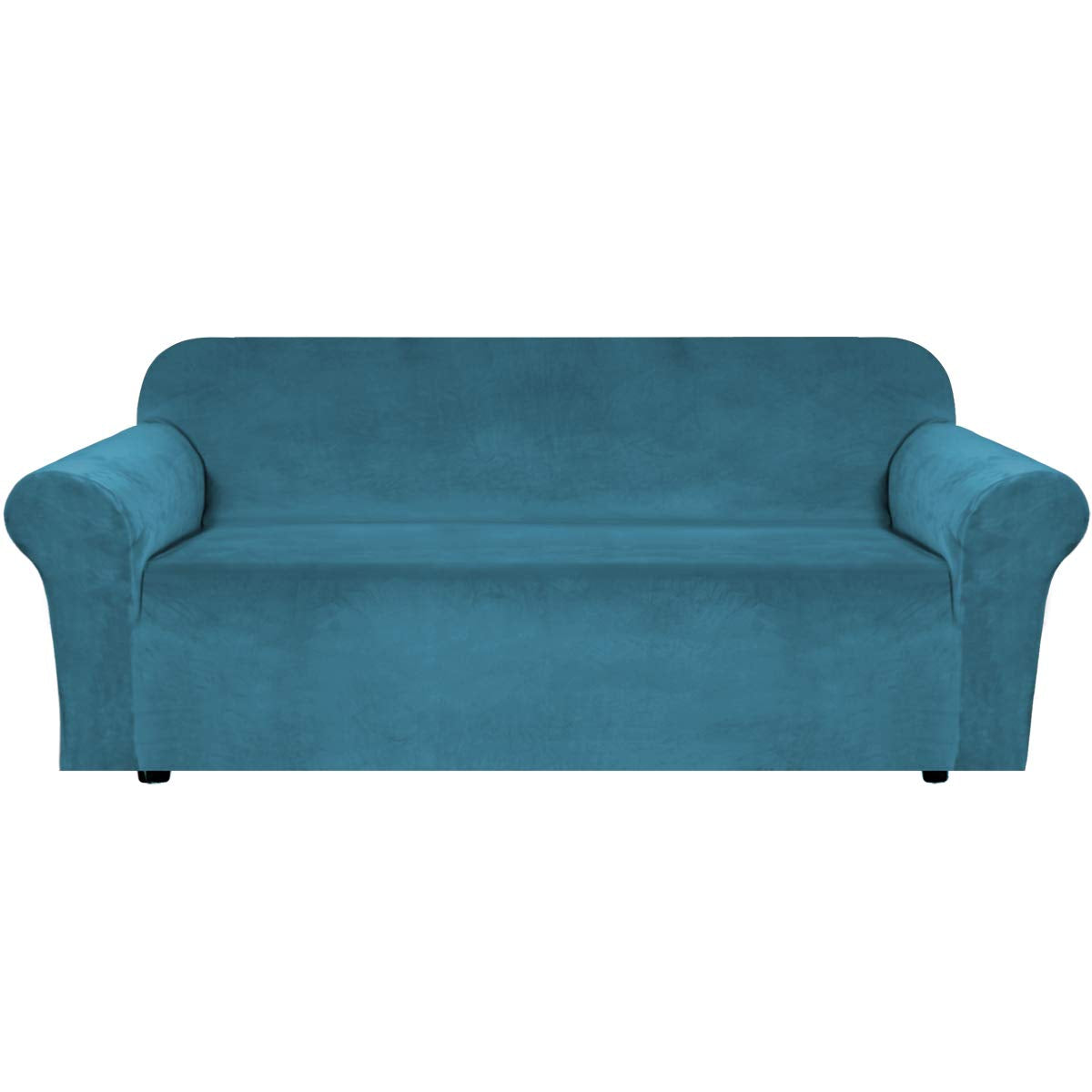 H.VERSAILTEX 1 Peice Stretch Velvet Sofa Covers for 3 Cushion Couch Covers Sofa Slipcovers Furniture Protector Soft, Crafted from Thick Comfy Rich Velour (Sofa 72"-90", Oatmeal)