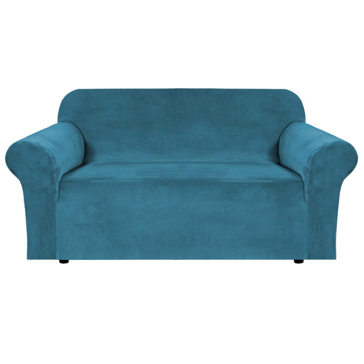 H.VERSAILTEX 1 Peice Stretch Velvet Sofa Covers for 3 Cushion Couch Covers Sofa Slipcovers Furniture Protector Soft, Crafted from Thick Comfy Rich Velour (Sofa 72"-90", Oatmeal)