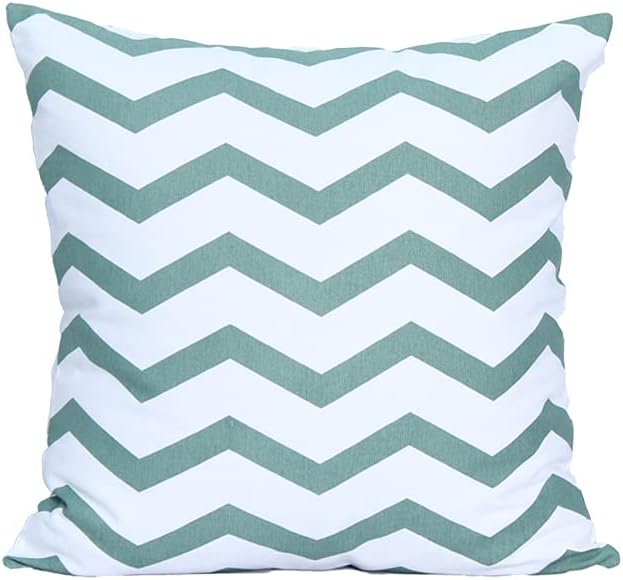 Accent Home Cotton Canvas Throw Cushion Cover Printed Both Side For Home Sofa Couch, Chair Back Seat,4pc pack 18x18" in Color TEAL
