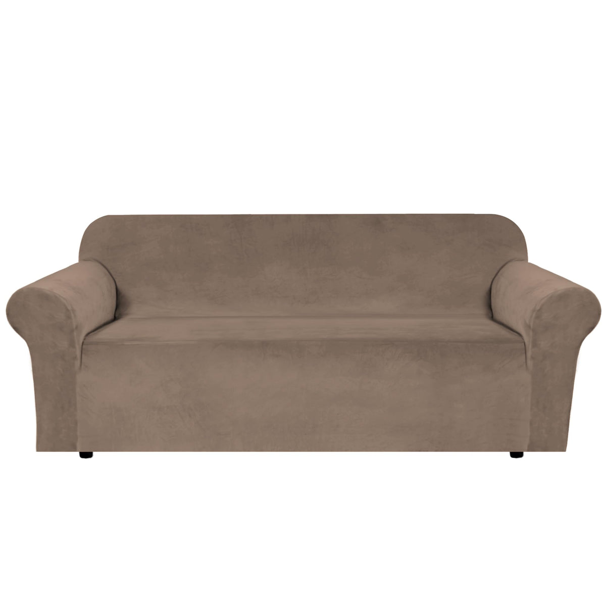 H.VERSAILTEX 1 Peice Stretch Velvet Sofa Covers for 3 Cushion Couch Covers Sofa Slipcovers Furniture Protector Soft, Crafted from Thick Comfy Rich Velour (Sofa 72"-90", Oatmeal)