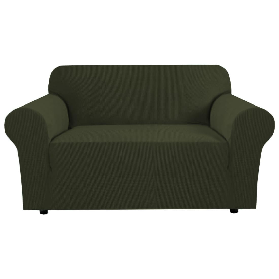 H.VERSAILTEX Stretch Sofa Covers for 3 Cushion Couch Covers Sofa Slipcovers for Living Room Feature Thick Checked Jacquard Fabric with Elastic Bottom, Sofa Large - Natural
