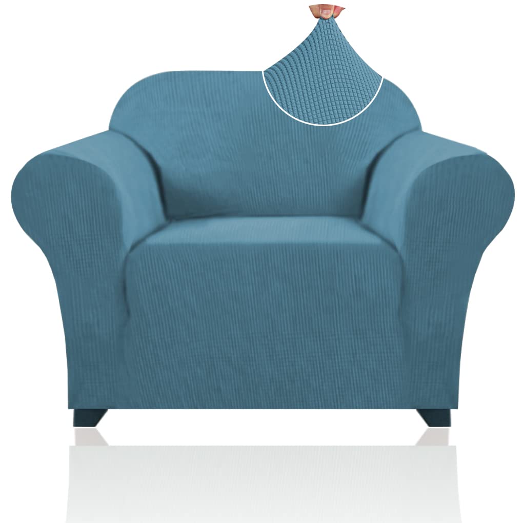 PrinceDeco Stretch Loveseat Sofa Cover Slipcover Couch Cover for 2 Cushion Sofa Washable Sofa Cover for Pets Friendly Furniture Protector Covers with Non Slip Bottom(Loveseat, Brown)