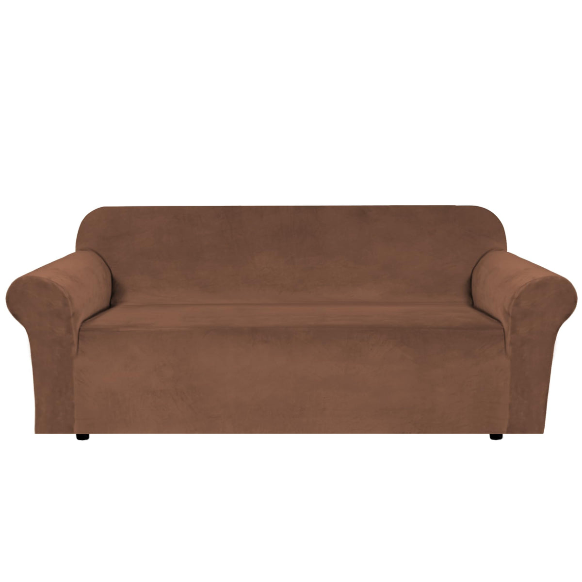 H.VERSAILTEX 1 Peice Stretch Velvet Sofa Covers for 3 Cushion Couch Covers Sofa Slipcovers Furniture Protector Soft, Crafted from Thick Comfy Rich Velour (Sofa 72"-90", Oatmeal)