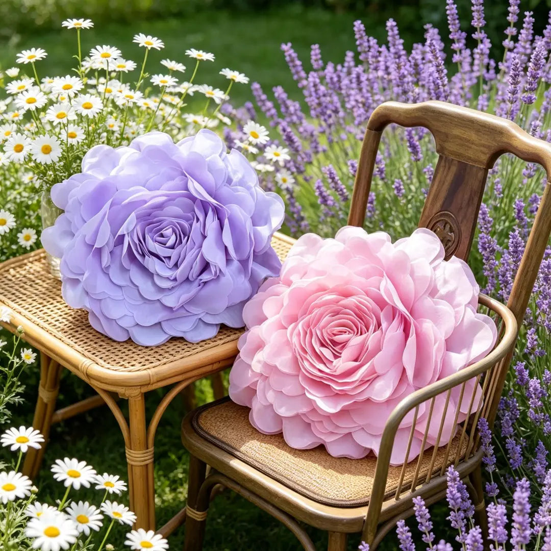 Princess Style 3D Rose Flower Pillow Cover, French Romantic Home Decor Bedroom Decorative Accessories Cushion Case, Handmade Realistic Rose Peony Sofa Bed Pillow, Gift for Holidays Birthdays