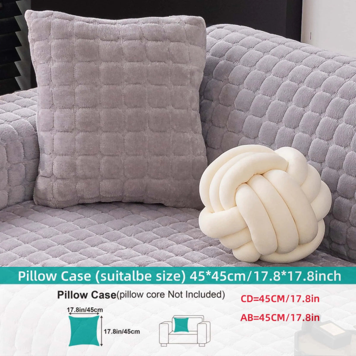 Solid colour Thick Plush Sofa couch cover, 1 PC Quilted Non Slip Washable Couch Cushion Cover Pad, Pet-Friendly Soft Velvet Sofa Protector, for Armchair, Loveseat, Sectional & Multi-Seater Sofas, Modern Cozy Living Room Decor, Sofa Slipcover.