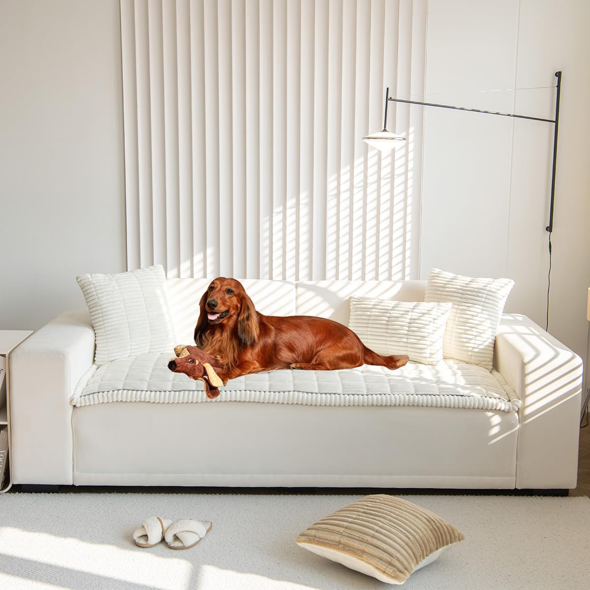 Mitid Sofa Cover Fuzzy Couch Covers for Pet, Couch Covers for Dogs Cats