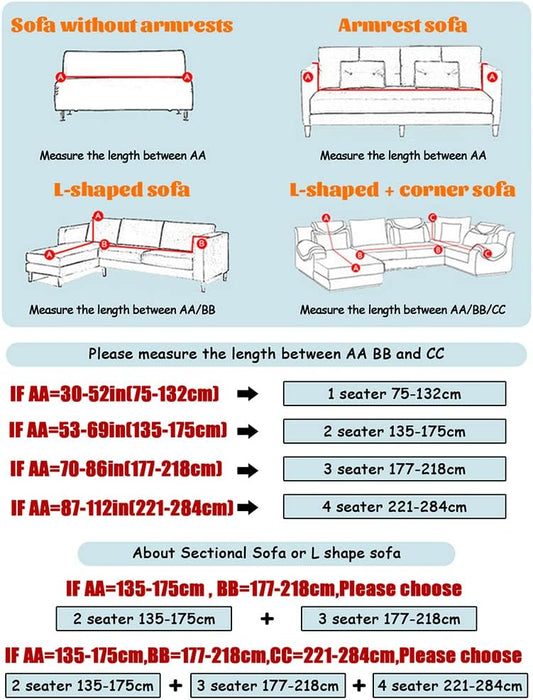 Shukii Stretch Couch Covers Printed Sofa Covers Slipcovers Loveseat for 2 Cushion Couches Furniture Protector with 1 Pillowcases