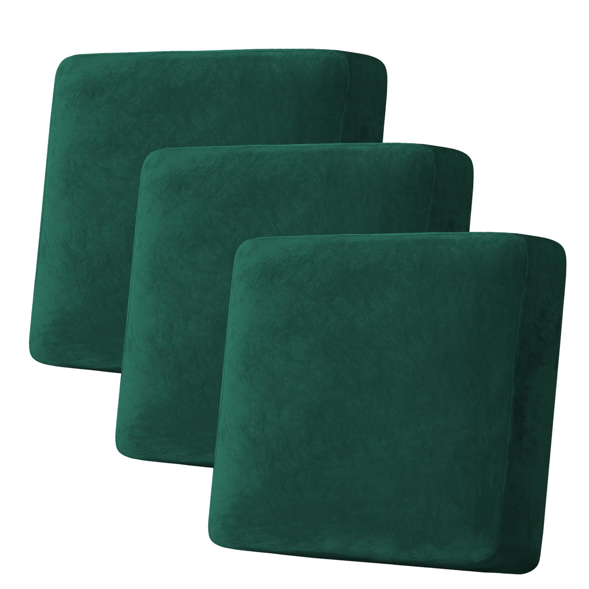 H.VERSAILTEX Velvet Stretch Couch Cushion Cover Plush Cushion Slipcover for Chair Loveseat Sofa Cushion Furniture Protector Seat Cushion Sofa Cover (2 Piece Large Sofa Cushion Covers, Ivory)