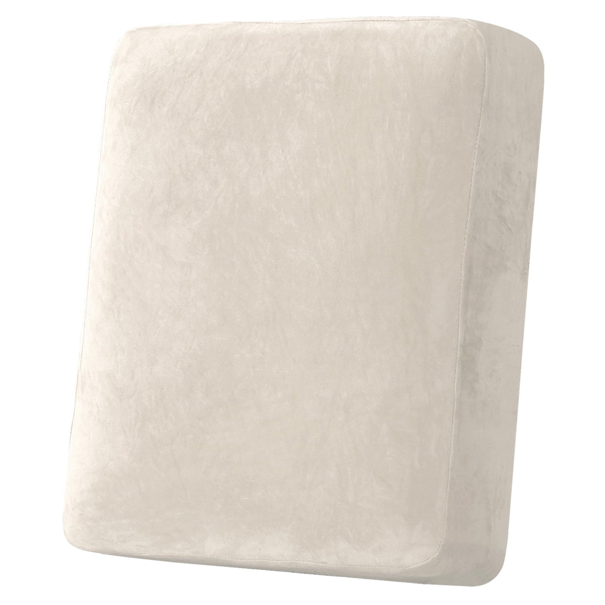 H.VERSAILTEX Velvet Stretch Couch Cushion Cover Plush Cushion Slipcover for Chair Loveseat Sofa Cushion Furniture Protector Seat Cushion Sofa Cover (3 Piece Sofa Cushion Covers, Ivory)
