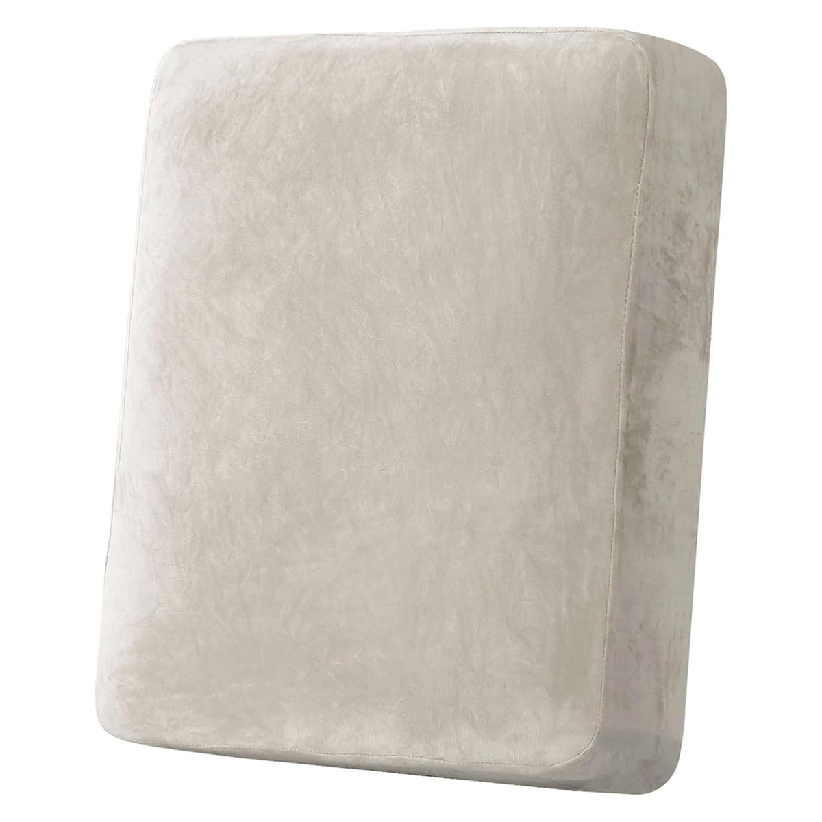 H.VERSAILTEX Velvet Stretch Couch Cushion Cover Plush Cushion Slipcover for Chair Loveseat Sofa Cushion Furniture Protector Seat Cushion Sofa Cover (3 Piece Sofa Cushion Covers, Ivory)