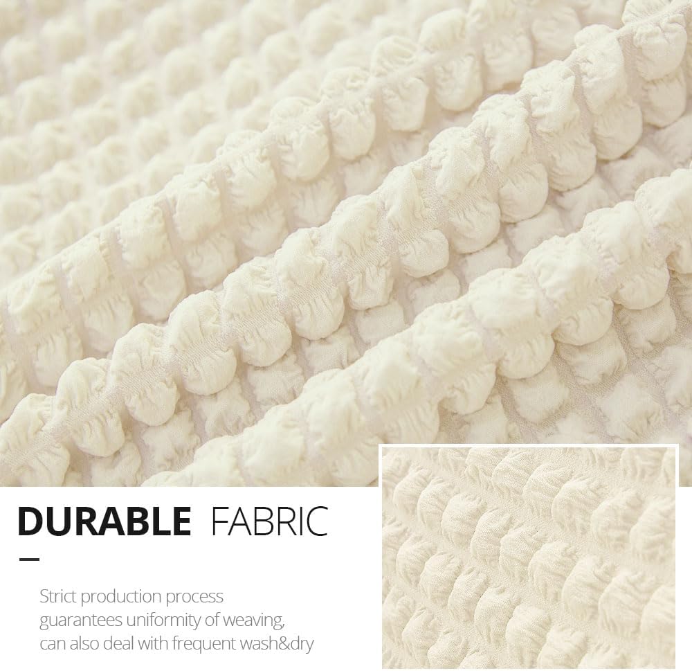 NICEEC Sofa Covers Beige Couch Cover Stretch Sofa Slipcovers with Skirt