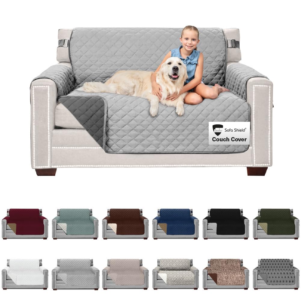 Sofa Shield® Couch Sofa Slip Cover for Dogs with Strap, Navy Sand
