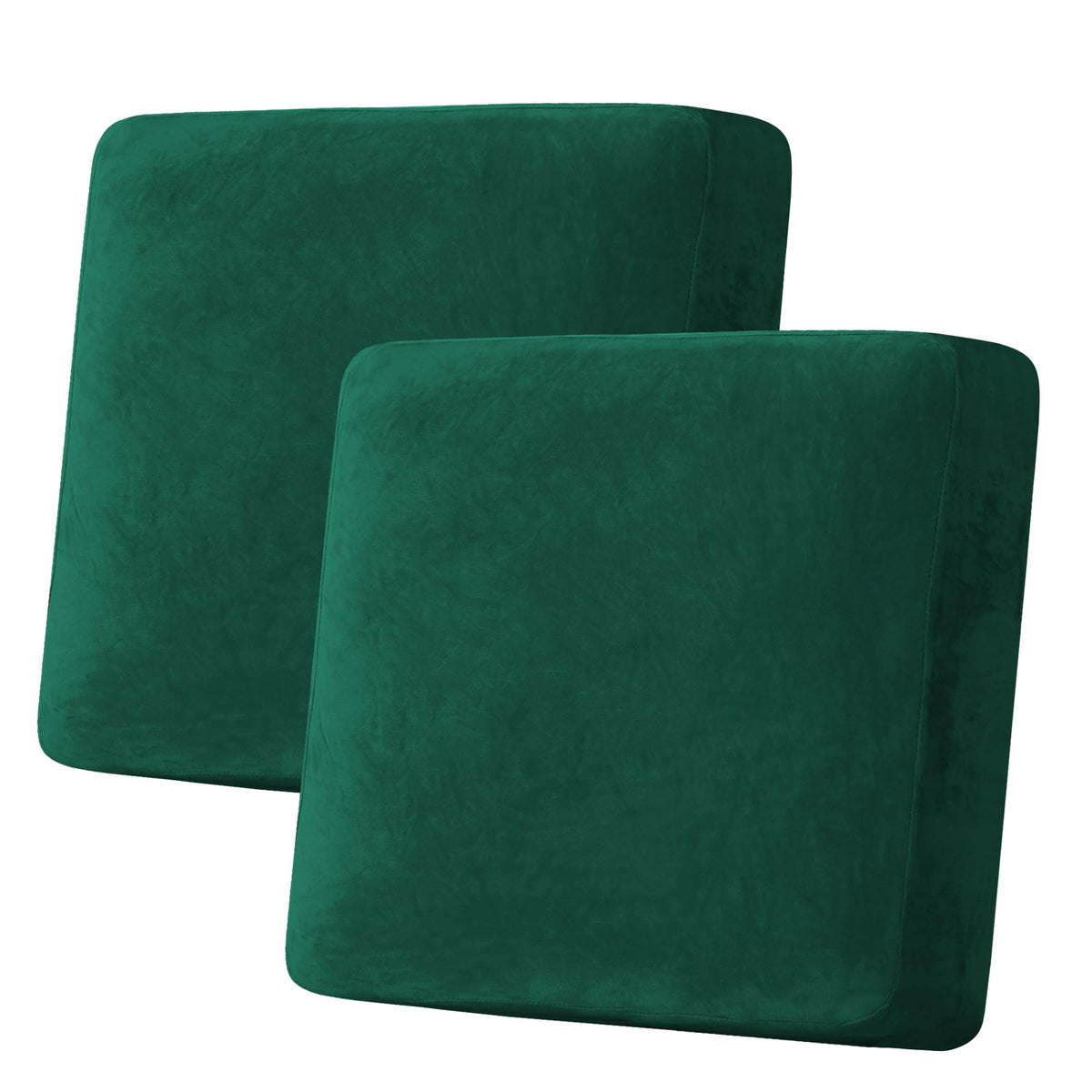 H.VERSAILTEX Velvet Stretch Couch Cushion Cover Plush Cushion Slipcover for Chair Loveseat Sofa Cushion Furniture Protector Seat Cushion Sofa Cover (2 Piece Large Sofa Cushion Covers, Ivory)