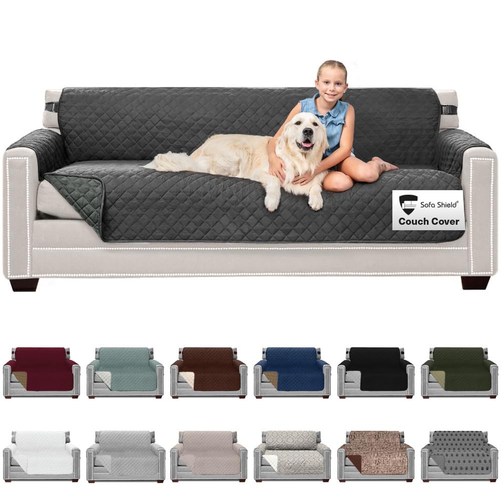 Sofa Shield® Couch Sofa Slip Cover for Dogs with Strap, Navy Sand