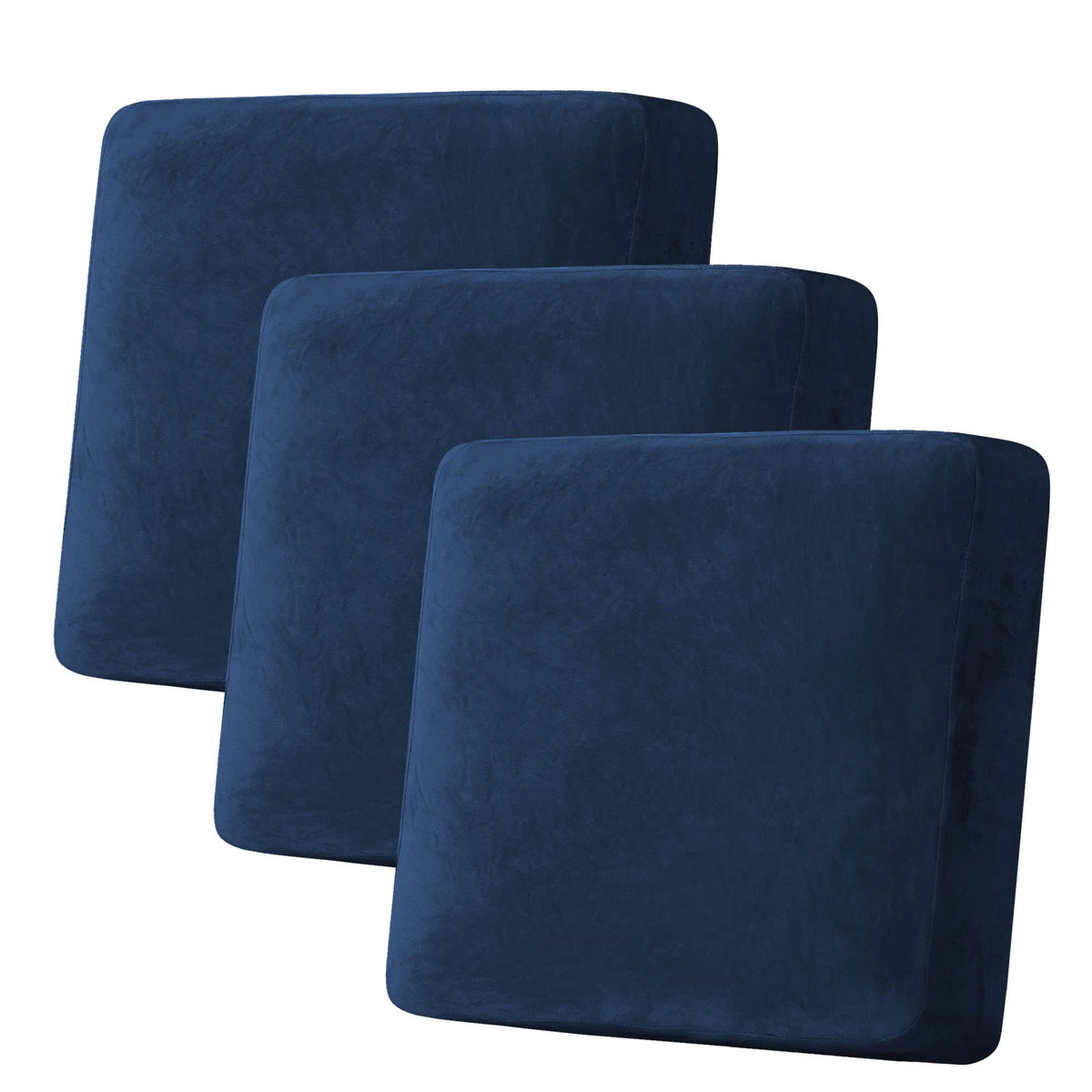 H.VERSAILTEX Velvet Stretch Couch Cushion Cover Plush Cushion Slipcover for Chair Loveseat Sofa Cushion Furniture Protector Seat Cushion Sofa Cover (3 Piece Sofa Cushion Covers, Ivory)