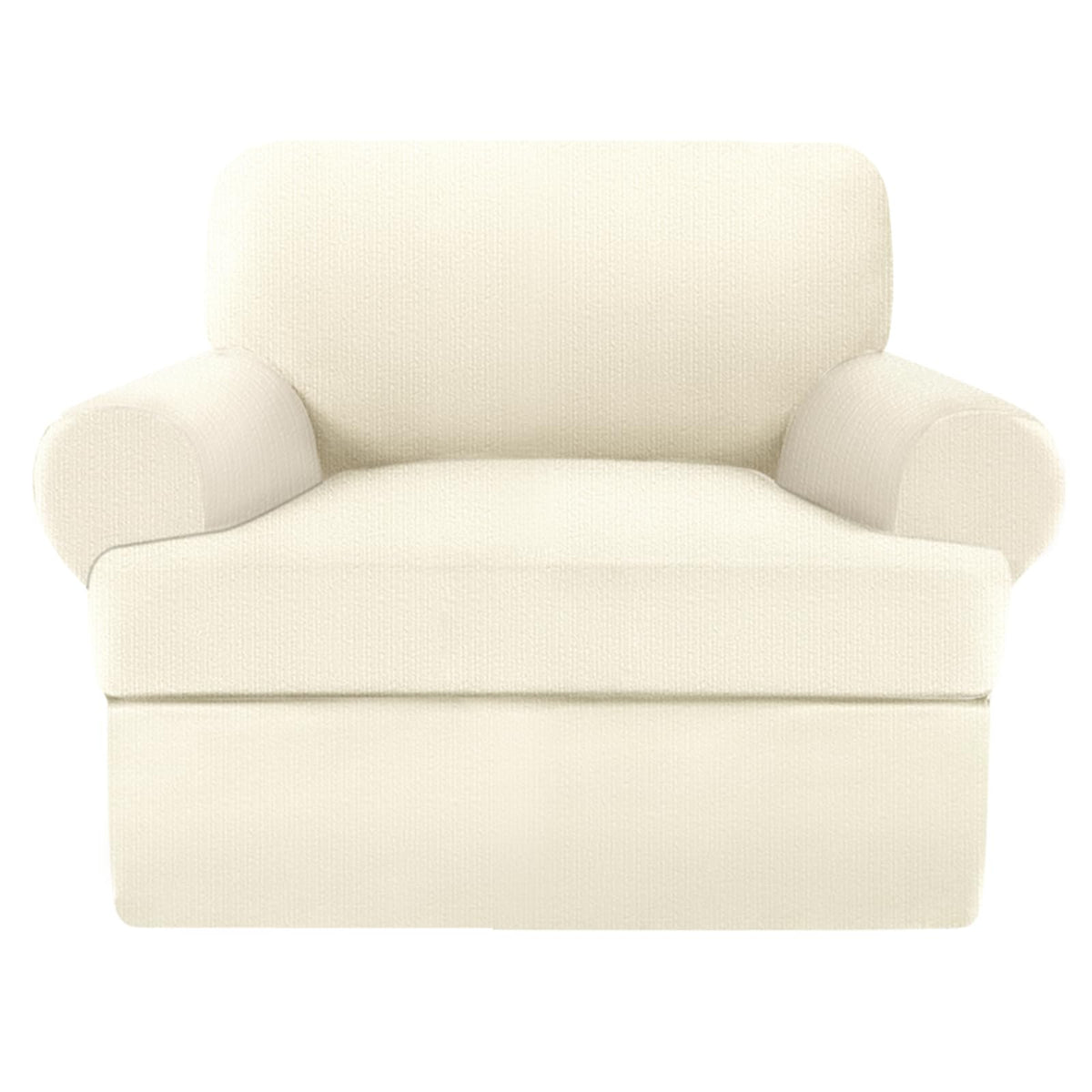 4 Piece T Cushion Sofa Slipcovers Stretch Couch Cover Furniture Covers with 3 Individual T Cushion Covers, Machine Washable for Living Room (Green, 3 Cushions)