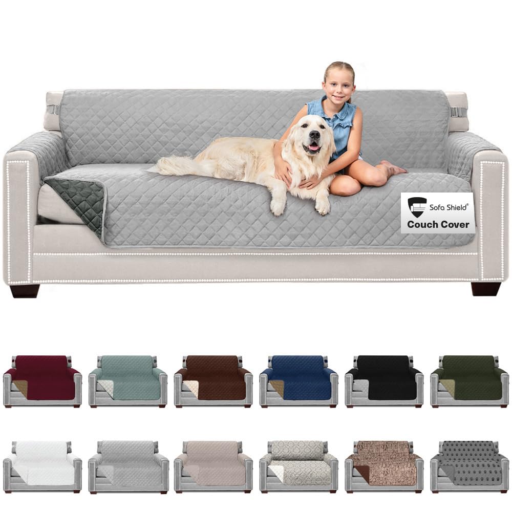 Sofa Shield® Couch Sofa Slip Cover for Dogs with Strap, Navy Sand