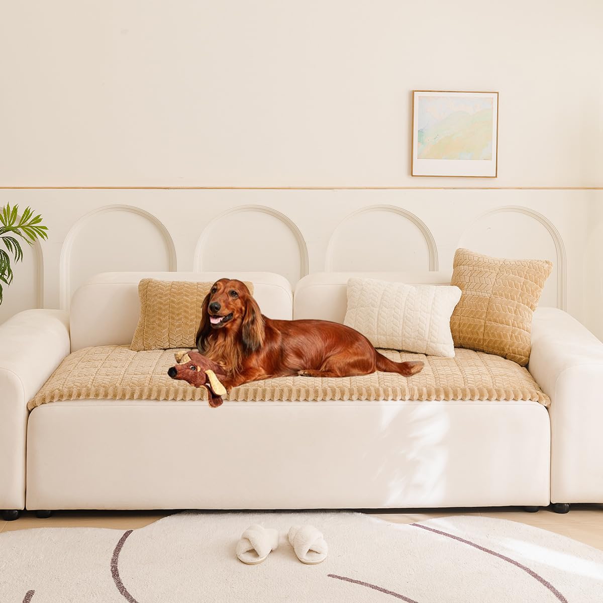 Mitid Sofa Cover Fuzzy Couch Covers for Pet, Couch Covers for Dogs Cats