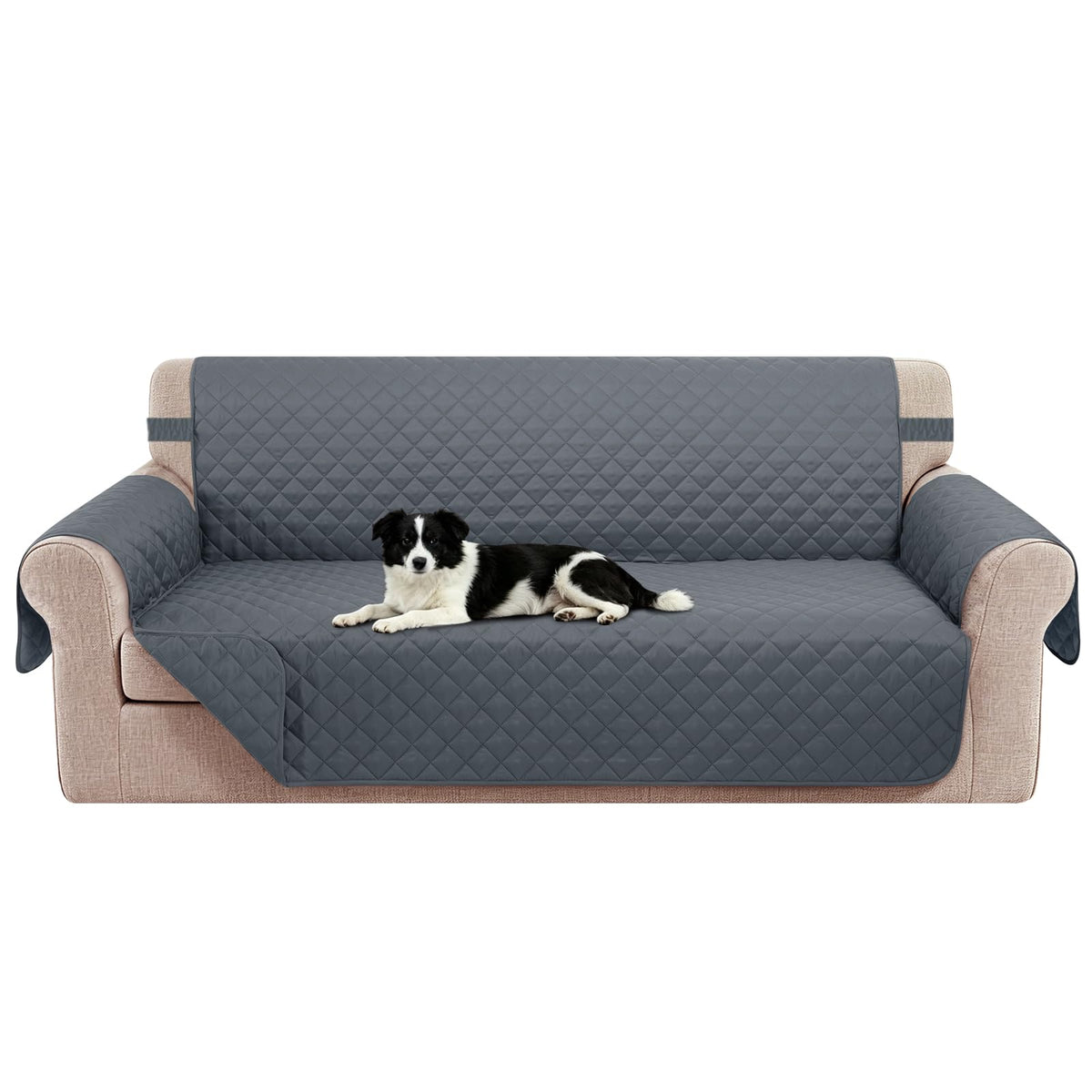 Reversible Sofa Cover for 3 Cushion, Chocolate/Beige