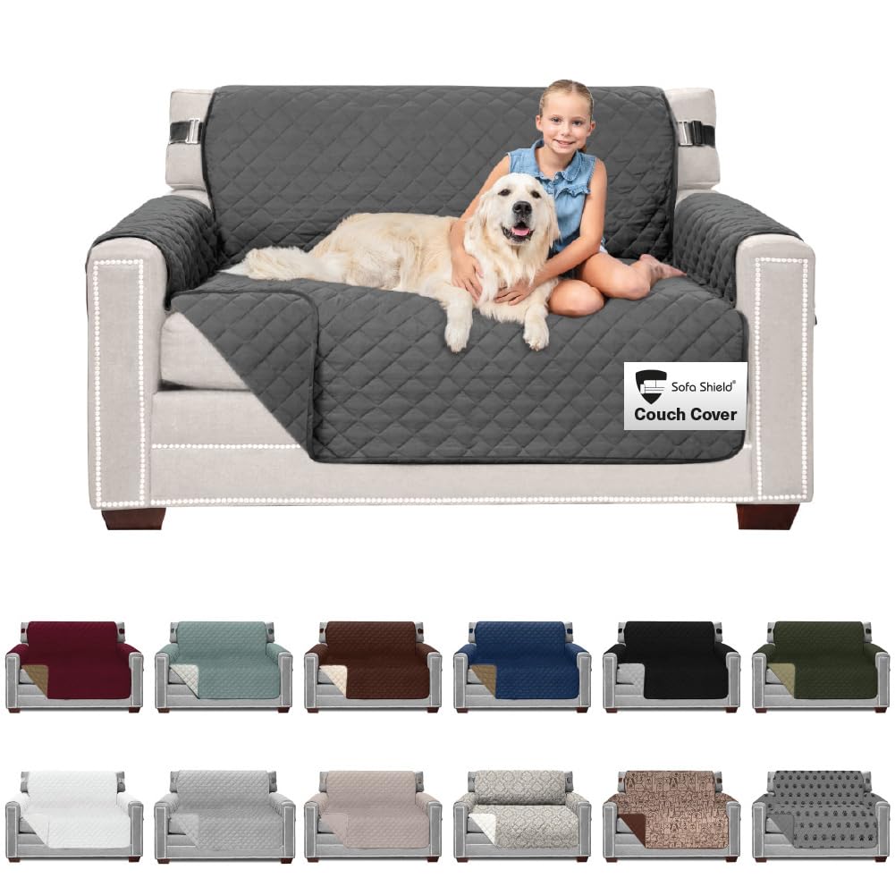Sofa Shield® Couch Sofa Slip Cover for Dogs with Strap, Navy Sand