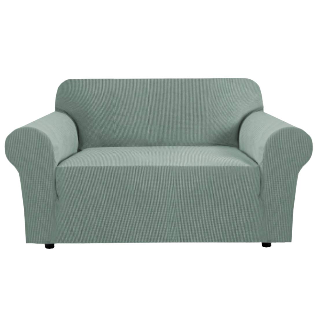 H.VERSAILTEX Stretch Sofa Covers for 3 Cushion Couch Covers Sofa Slipcovers for Living Room Feature Thick Checked Jacquard Fabric with Elastic Bottom, Sofa Large - Natural